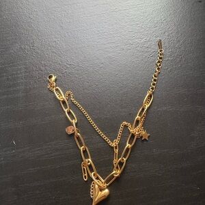 Gold Heart Charm Necklace